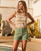 Vintage White $|& SEAS Abby Twill Short - SOF Side