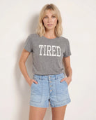 Heather Grey $|& SEAS Tired Graphic Sleep Tee - SOF Detail