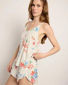 Cream Floral $|& SEAS Flirty Printed Sleep Set - VOF Front