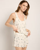 Cream $|& SEAS Cloudscape Printed Sleep Set - SOF Front