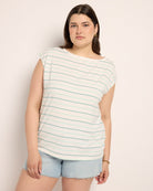 Natural Sea Glass $|& SEAS Brentwood Boat Neck Stripe Top - SOF Front