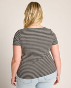 Heather Grey/Cream $|& SEAS Spruce Square Neck Tee - SOF Back