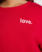 Chili Pepper $|& SEAS Shoreline Hacci "Love" Graphic Pullover - SOF Full Front