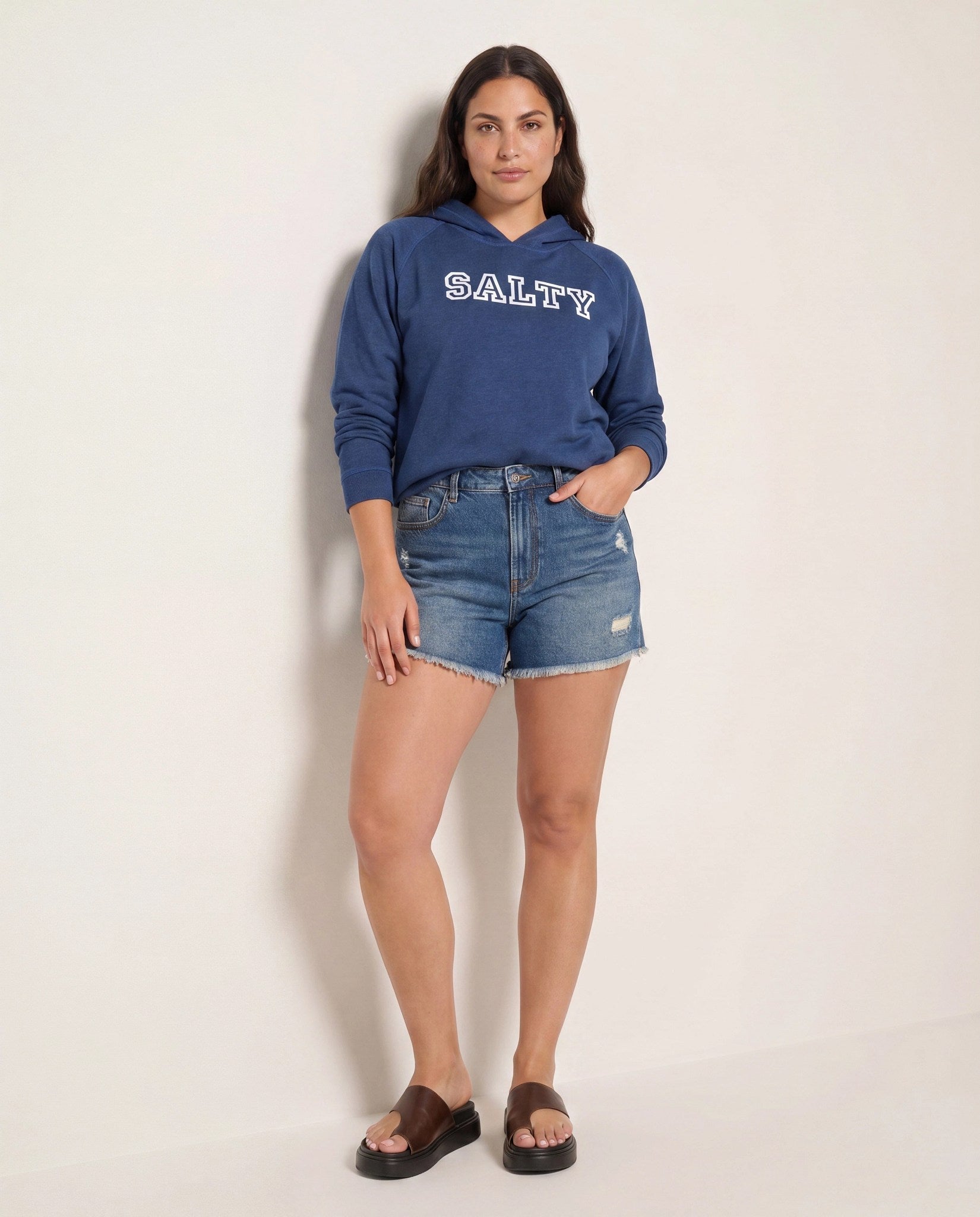 Navy $|& SEAS Salty Graphic Hoodie - UGC On Fig
