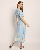 French Blue $|& SEAS Topanga Printed Midi Dress - SOF Back
