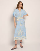 French Blue $|& SEAS Topanga Printed Midi Dress - UGC On Fig