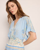 French Blue $|& SEAS Topanga Printed Midi Dress - VOF Front