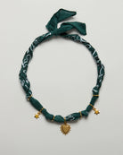 Dark Green $|& SEAS Bandana Charm Necklace - SOF Full Front