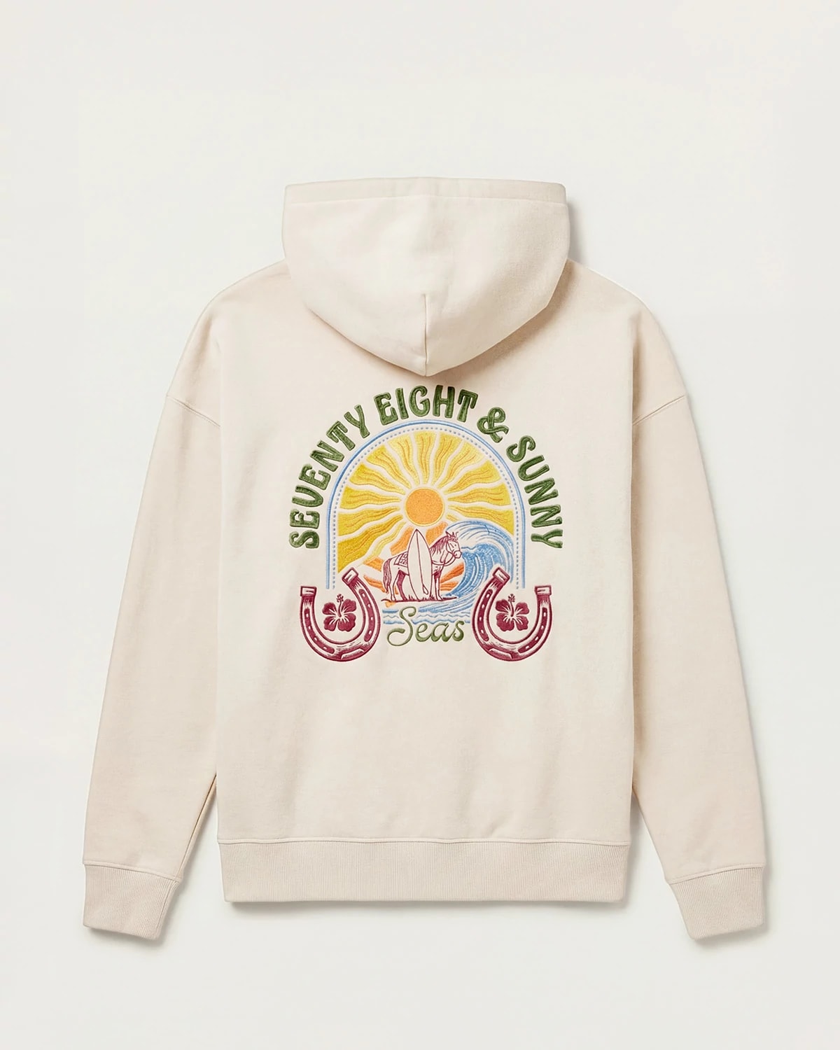 Cream $|& SEAS Ryder "Sun Chaser" Graphic Hoodie - Hanger Side