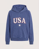 Ink Navy $|& SEAS Graphic Hoodie "USA" - Hanger Detail
