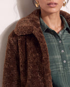Minky Brown $|& Room 34 Faux Fur Coat - SOF Full Front