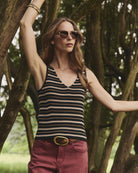 Black Stripe $|& SEAS Sara Striped Tank - SOF Side