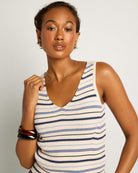 Cream Stripe $|& SEAS Sara Striped Tank - SOF Back