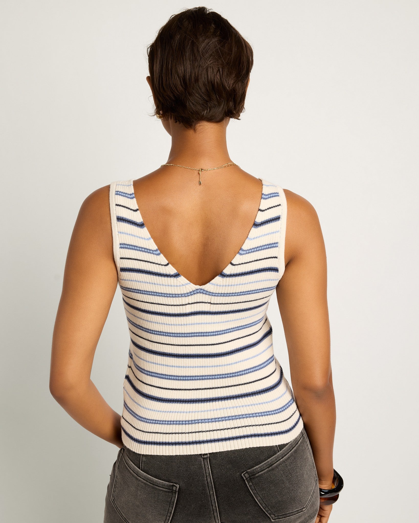 Cream Stripe $|& SEAS Sara Striped Tank