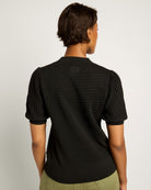 Black $|& SEAS Sunbelt Open Knit Sweater Top - SOF Back