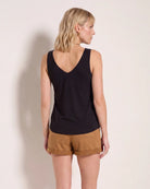 Black $|& SEAS Sammi Pleat Tank - VOF Side