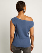 Denim Blue $|& SEAS Ava Off the Shoulder Tee - SOF Back