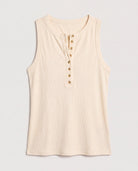 Cream $|& SEAS Laura Henley Ribbed Tank - Hanger Detail