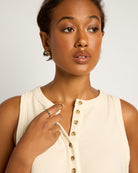 Cream $|& SEAS Laura Henley Ribbed Tank - VOF Front