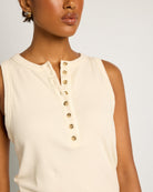 Cream $|& SEAS Laura Henley Ribbed Tank - SOF Full Front