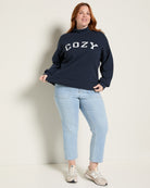 Mariner Midnight $|& SEAS Becca Mock Neck Graphic Pullover - UGC On Fig
