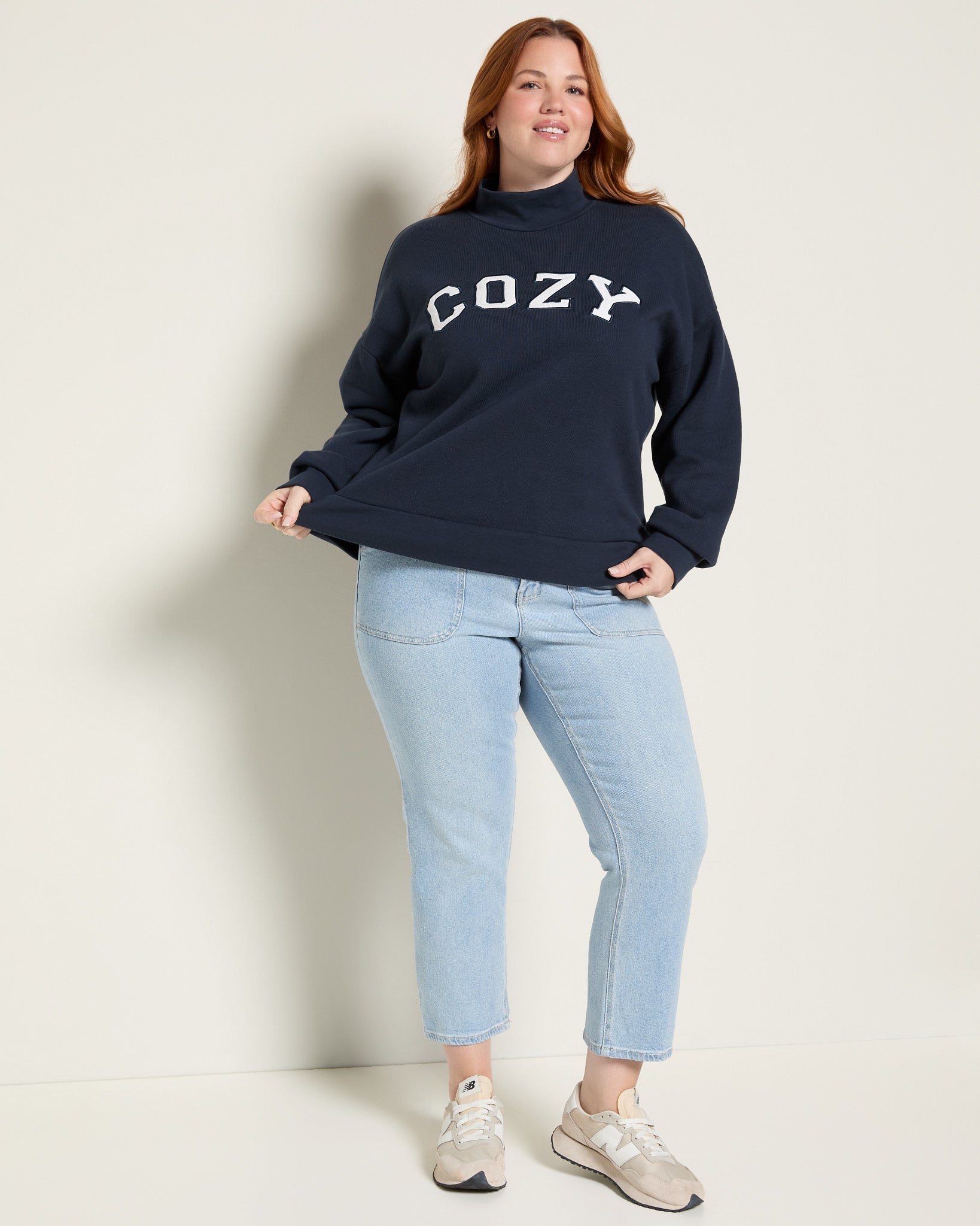 Mariner Midnight $|& SEAS Becca Mock Neck Graphic Pullover - UGC On Fig