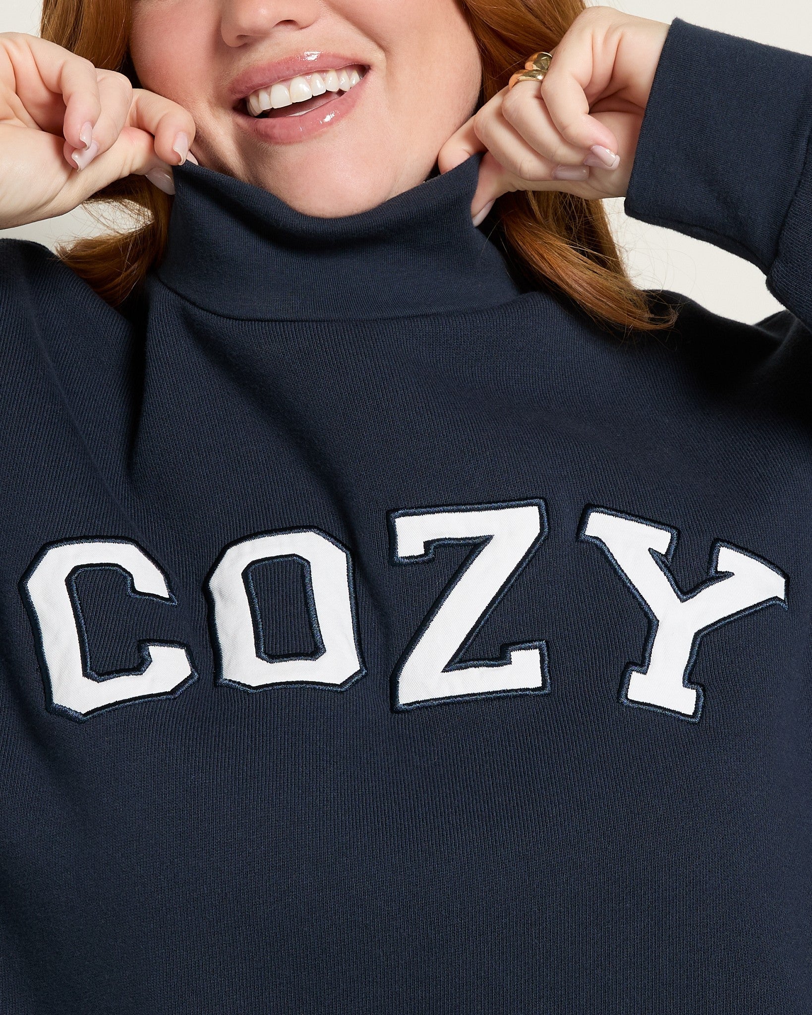 Mariner Midnight $|& SEAS Becca Mock Neck Graphic Pullover - SOF Full Front