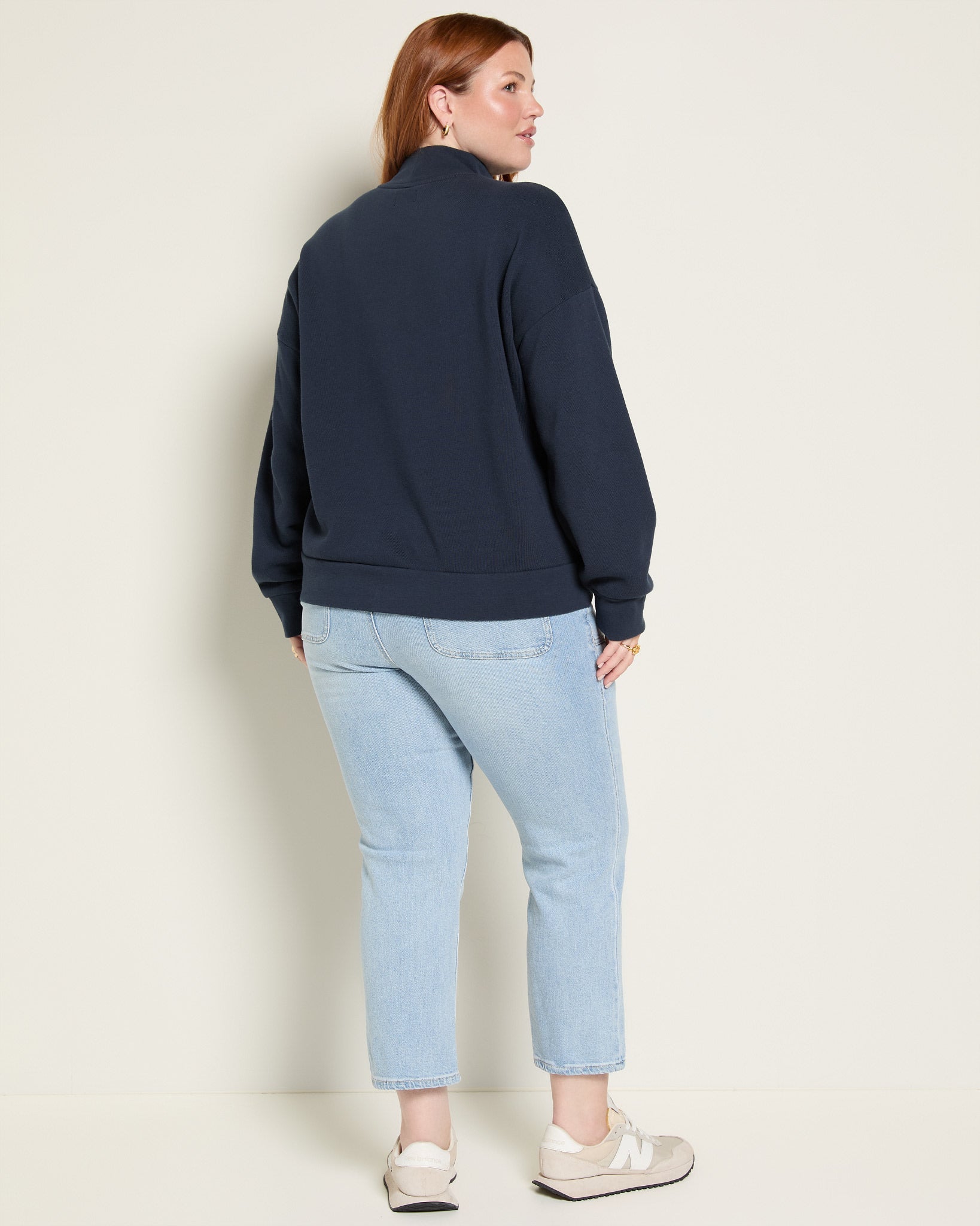 Mariner Midnight $|& SEAS Becca Mock Neck Graphic Pullover - SOF Back