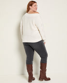 Cream $|& SEAS Delilah Off The Shoulder Cable Knit Sweater - SOF Back
