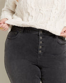 Dark Shore $|& SEAS Lucy Button Front Skinny Jean - SOF Full Front