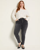 Dark Shore $|& SEAS Lucy Button Front Skinny Jean - UGC On Fig