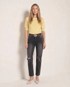 Saffron $|& SEAS Pacific Puff Short Sleeve Crew Neck - SOF Front