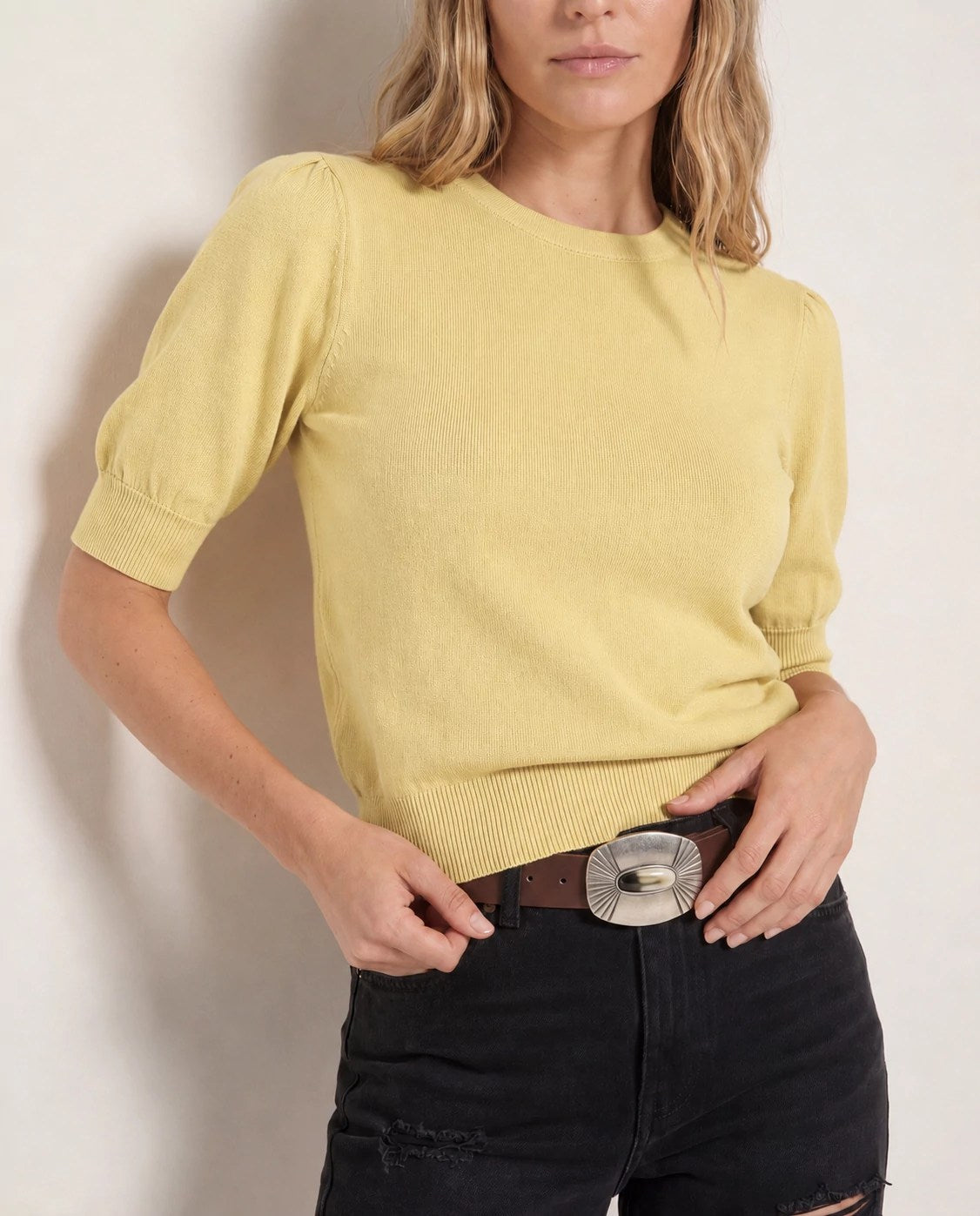 Saffron $|& SEAS Pacific Puff Short Sleeve Crew Neck