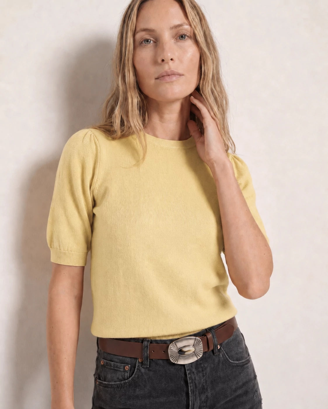 Saffron $|& SEAS Pacific Puff Short Sleeve Crew Neck