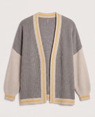 Heather Grey $|& SEAS Solstice Sun Colorblocked Cardigan - Hanger Detail