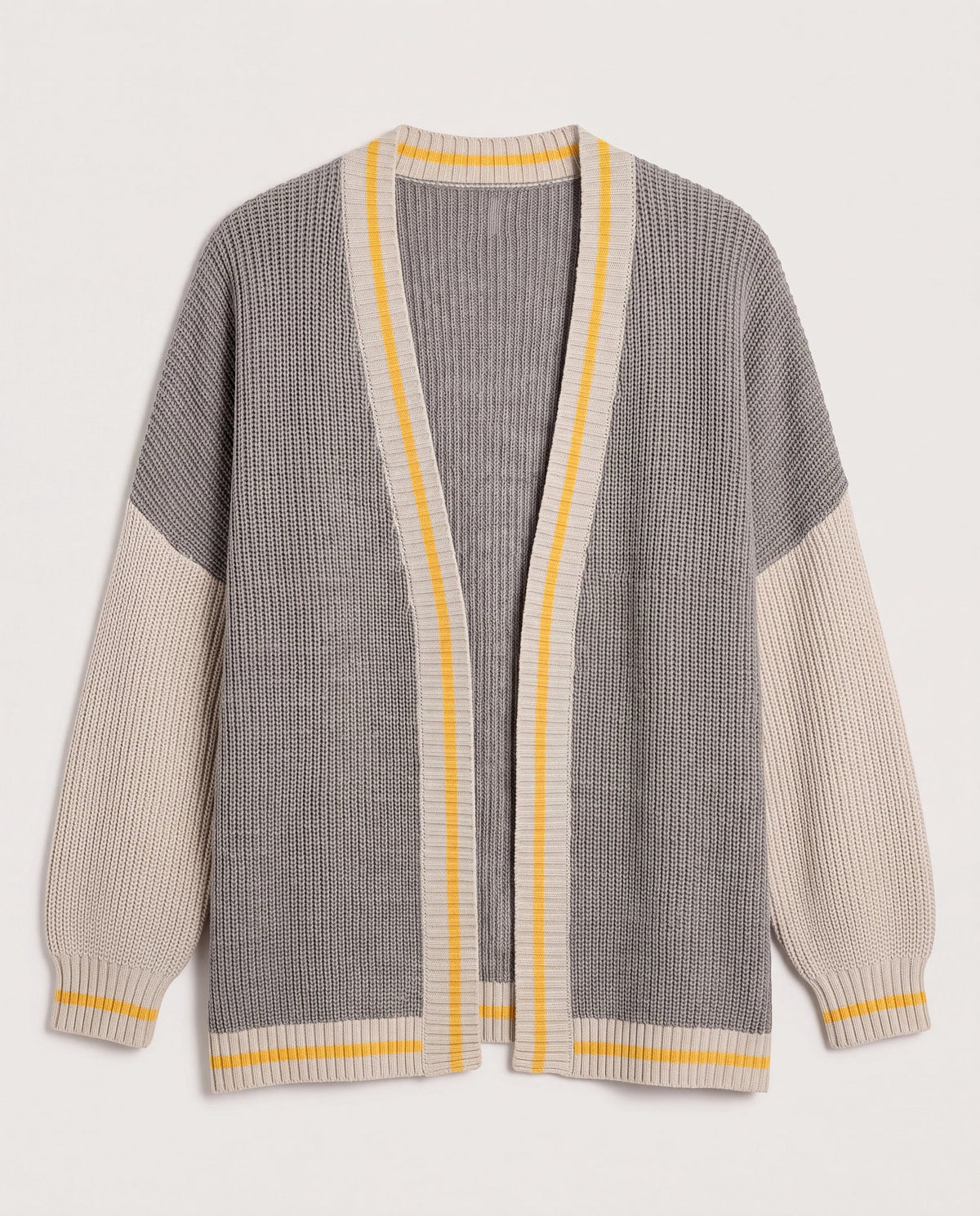 Heather Grey $|& SEAS Solstice Sun Colorblocked Cardigan - Hanger Detail