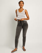Dark Shore $|& SEAS Lucy Button Front Slim Straight Jean - UGC On Fig