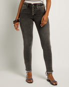 Dark Shore $|& SEAS Lucy Button Front Slim Straight Jean - SOF Front