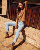 Lakeside $|& SEAS Lucy Button Front Slim Straight Jean - SOF Side