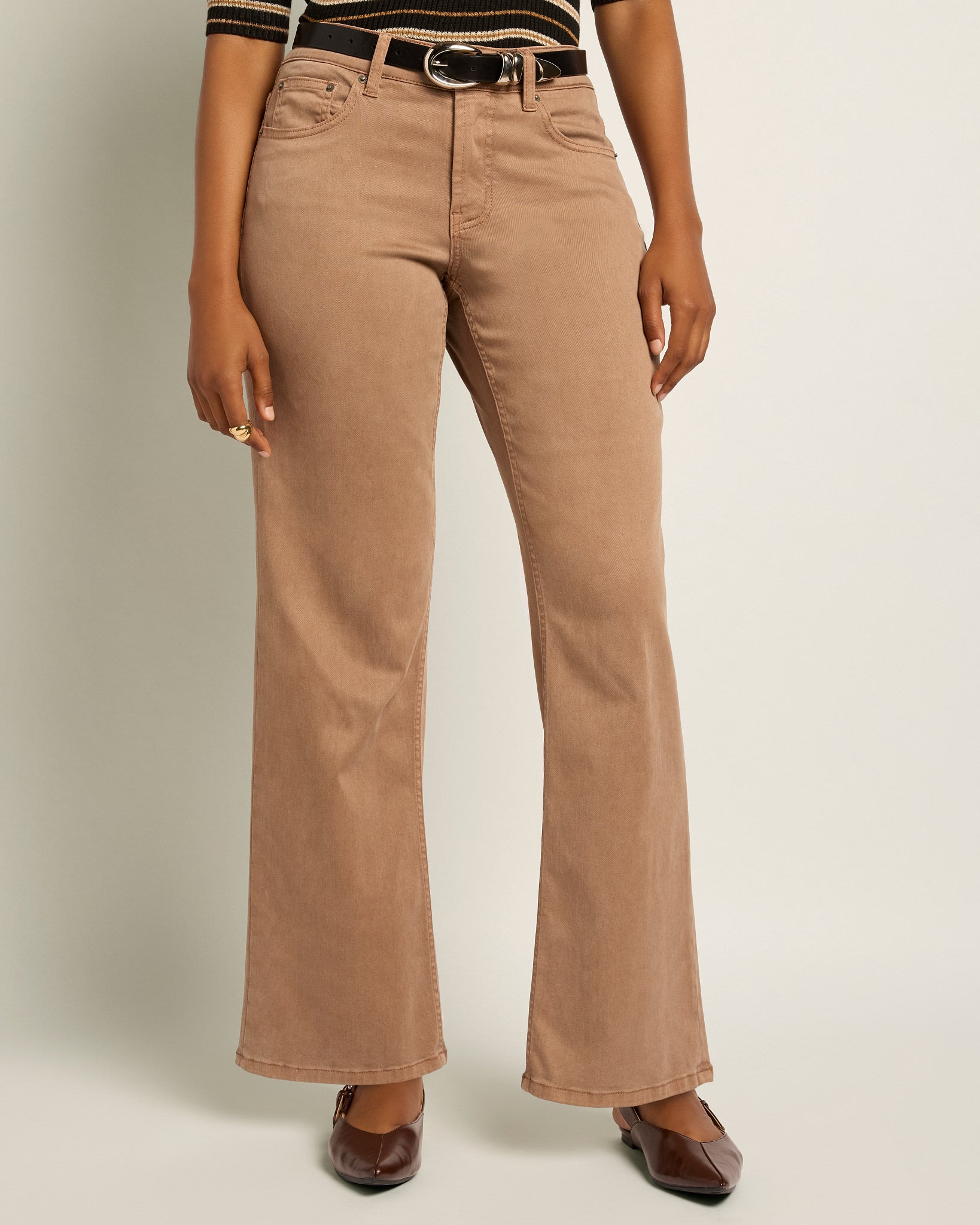 Fawn $|& SEAS Layla Wide Leg Pant - SOF Front