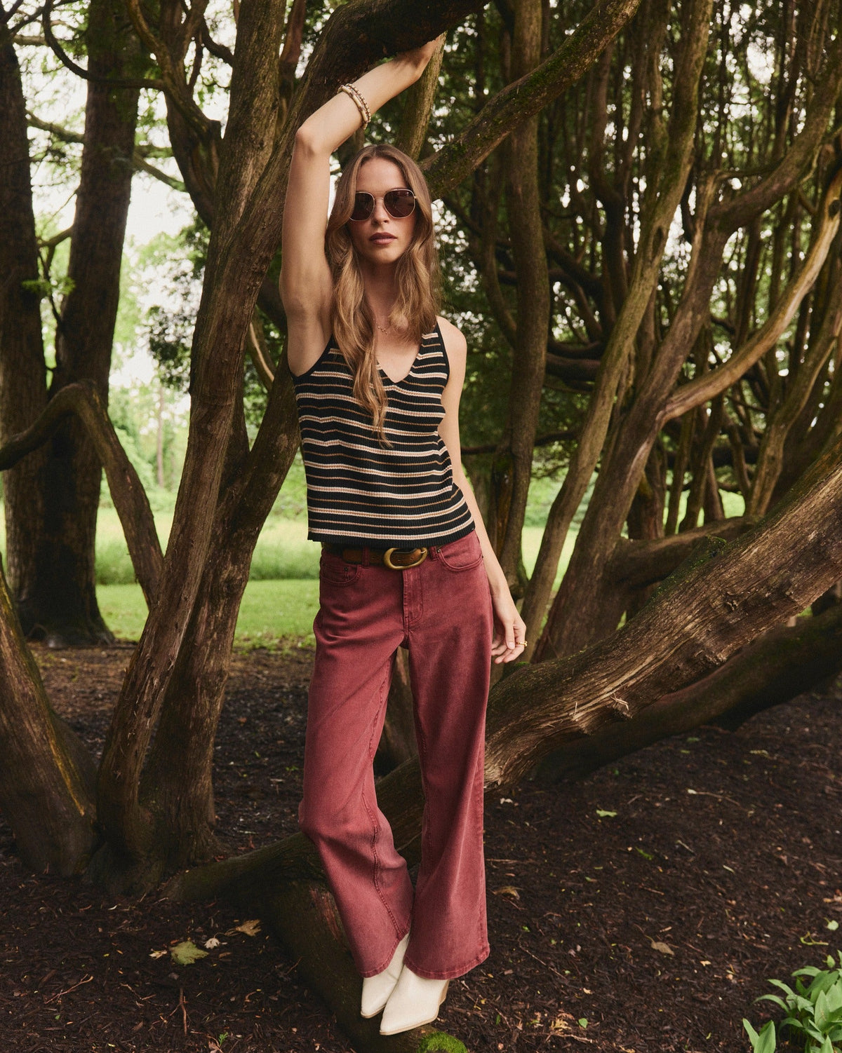 Bordeaux $|& SEAS Layla Wide Leg Pant - SOF Side