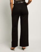 Black $|& SEAS Abigail High Rise Wide Leg Slit Pant - SOF Back