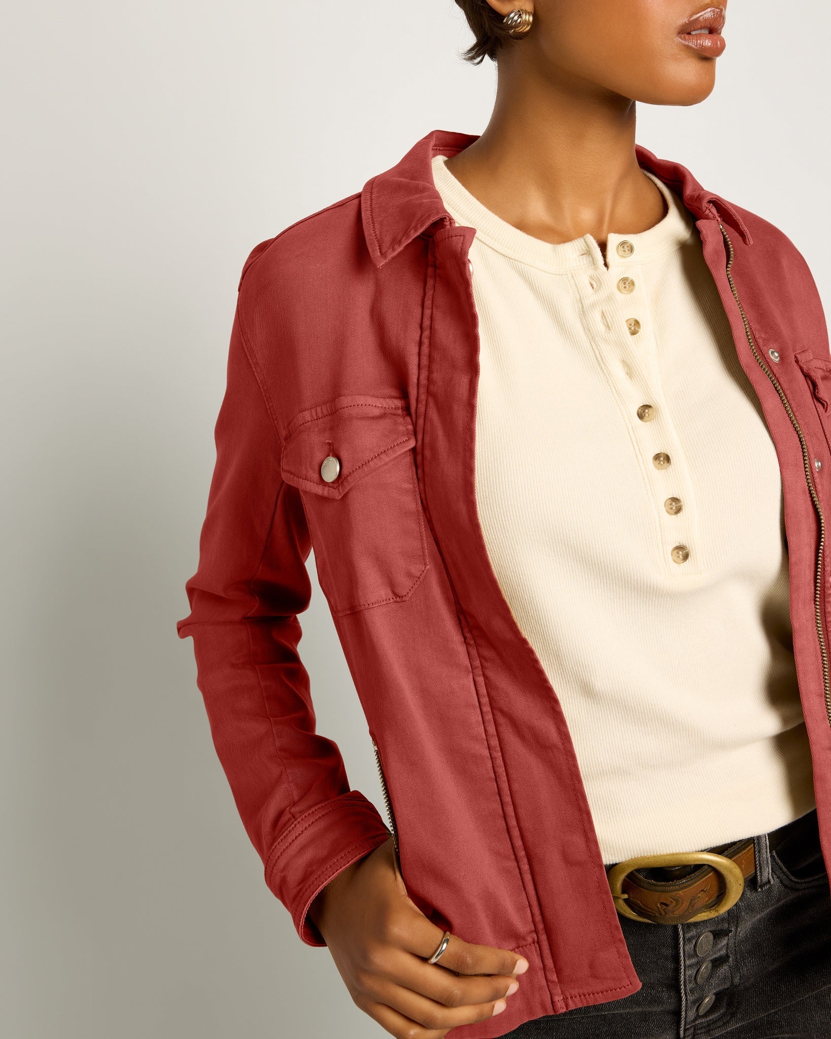 Bordeaux $|& SEAS Potrero Twill Jacket - SOF Full Front