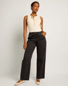 Graphite $|& SEAS Ellie Mid Rise Drawstring Straight Leg Pant - UGC On Fig
