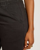 Graphite $|& SEAS Ellie Mid Rise Drawstring Straight Leg Pant - SOF Full Front
