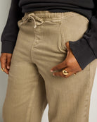 Pebble $|& SEAS Ellie Mid Rise Drawstring Straight Leg Pant - SOF Full Front