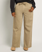 Pebble $|& SEAS Ellie Mid Rise Drawstring Straight Leg Pant - SOF Front