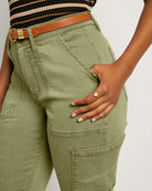 Olive Branch $|& SEAS Liz High Rise Cargo Ankle Pant - SOF Full Front