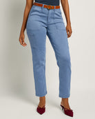 Denim Blue $|& SEAS Liz High Rise Cargo Ankle Pant - SOF Front