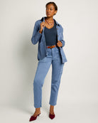 Denim Blue $|& SEAS Charlotte Utility Jacket - UGC On Fig